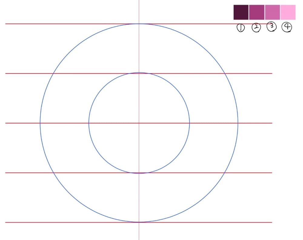 図形ツールで補助線を描く